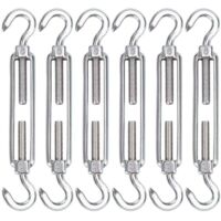 MIVIDE Câble Acier Inoxydable 50 M – Diamètre 2 Mm Avec Tendeurs, Mousquetons – Pour Corde à Linge, Clôture, Suspension