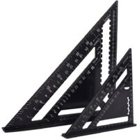 Aougo – Équerre menuisier multifonctions 18cm et 30cm – Triangle en aluminium – Résistante à la corrosion – Pour traçage précis et guidage angle 45/90°