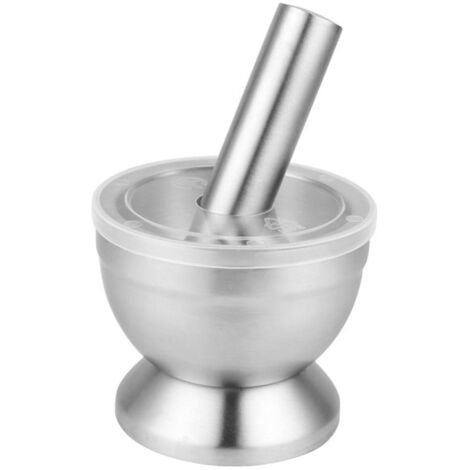 Brushed Stainless Steel Mortar And Pestle - Spice Grinder & Pill Crusher With Non-Slip Base - View #6