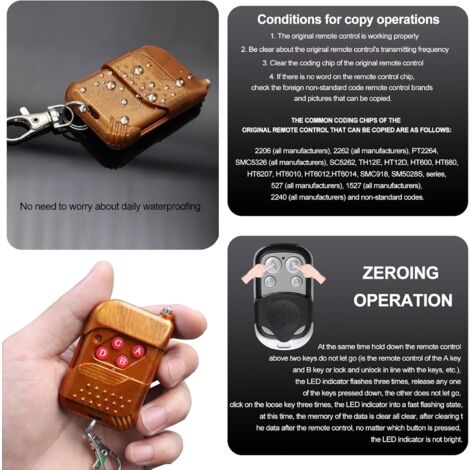 Sollbry Pack Universal Garage Door Remote Control - 433MHz - Clone for Switch, Garage Door, Rolling Gate Switch