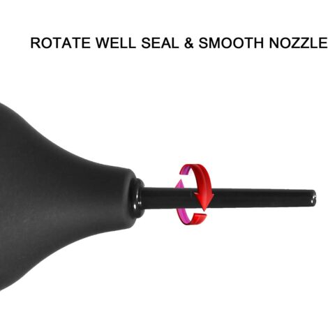 Sollbry Rectal Enema Bulbs for Men - Anal Douche for Women, BPA & Phthalate Free Reusable Vaginal or Anal Enema Cleaner with Soft Smooth Nozzle, 220ml, Black