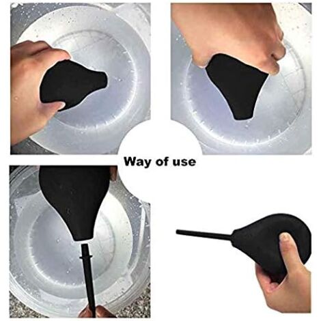 Sollbry Rectal Enema Bulbs for Men - Anal Douche for Women, BPA & Phthalate Free Reusable Vaginal or Anal Enema Cleaner with Soft Smooth Nozzle, 220ml, Black