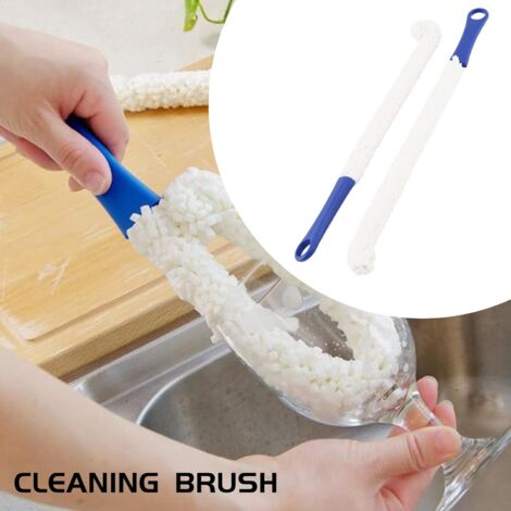 Sollbry Cleaning Brush - Set of 2 Bottle Cleaners - Multifunctional Household Cleaning Tool for Cleaning Wine Decanters, Wine Glasses, Glasses, Mugs