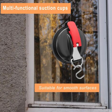 Sollbry Suction Cup Anchor with Fastener - 4 Pieces Suction Cup Hooks Suction Cups with 8 S Hooks, Multi-Function Car Suction Cup Heavy Duty Suction Cup for RV Awning Tarps