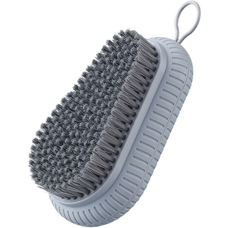 Sollbry Soft Scrub Brush, Cleaning Brush for Laundry, Clothes, Shoes, Easy to Grip, Nail Scrubber Brush with Hanging Rope (Grey)