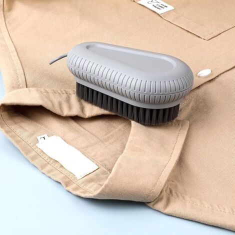 Sollbry Soft Scrub Brush, Cleaning Brush for Laundry, Clothes, Shoes, Easy to Grip, Nail Scrubber Brush with Hanging Rope (Grey)