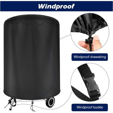 Sollbry 22 Inch Charcoal BBQ Grill Cover, 210D Oxford Waterproof Grill Cover for Outdoor Barbecue (Φ75 x 70cm)