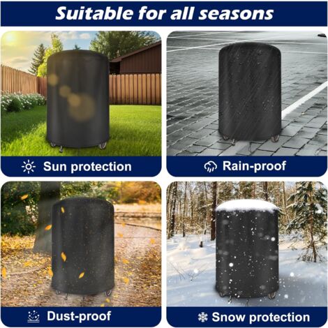 Sollbry 22 Inch Charcoal BBQ Grill Cover, 210D Oxford Waterproof Grill Cover for Outdoor Barbecue (Φ75 x 70cm)