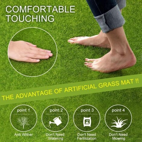Sollbry Artificial Grass Mat, Lawn Landscape Patio Synthetic Turf Carpet Fake Grass Mat for Indoor Outdoor Garden(300x300mm)