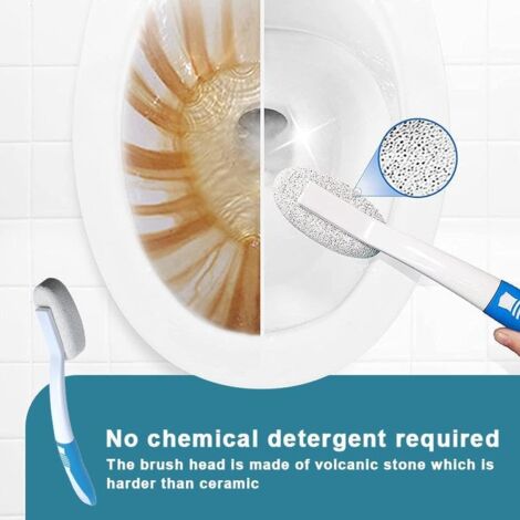 Sollbry Pumice Stone Toilet Brush - Pumice Stone Cleaning Brush - Cleaning Brush - Toilet Cleaning Brush  30x5cm for Household Bathroom Pool Sink Kitchen