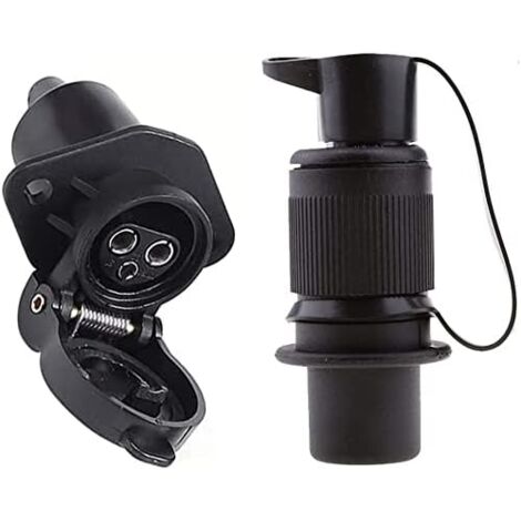 Sollbry Pin Trailer Plug and Socket, 12V Waterproof 3 Pin Trailer
