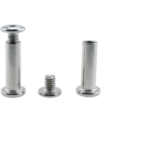 Sollbry 10Pcs M6 25MM Furniture Cap Bolts and Nuts Set Hex Socket Head Cap Screws Fit for Cabinet Furniture Boards and Worktops