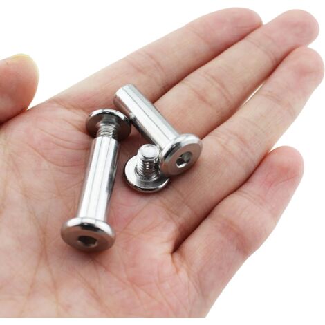 Sollbry 10Pcs M6 25MM Furniture Cap Bolts and Nuts Set Hex Socket Head Cap Screws Fit for Cabinet Furniture Boards and Worktops