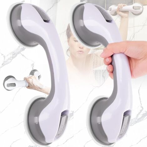 Sollbry Pieces Suction Cup Shower Handle, Non-Slip Safety Bathroom Grab Bars, Removable Shower ...