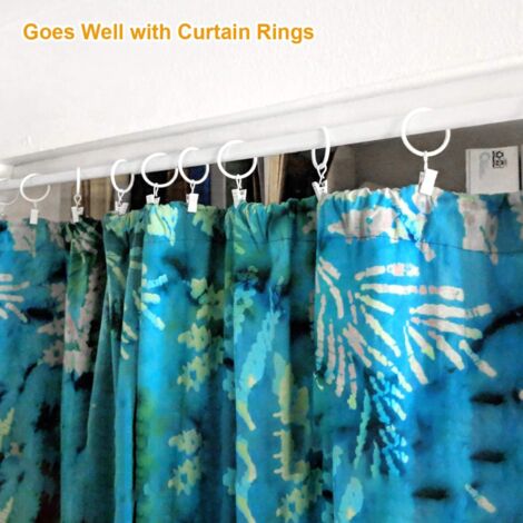 Sollbry Small White Curtain Clip, 100 Pieces Metal Curtain Clips with Hooks for Display Decoration, Photos, Wedding Party (White)
