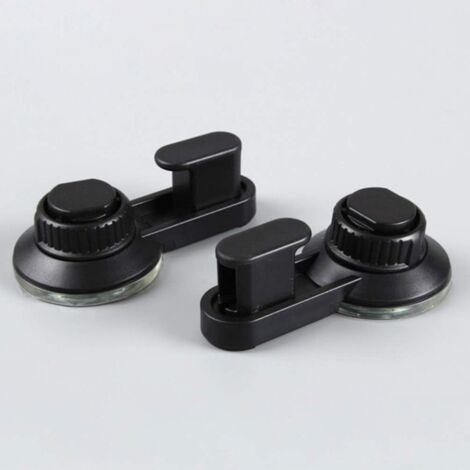 Sollbry Pack Removable Reusable Suction Cup Hooks for Coats Towels Bathrobes Suction Cup Hook for Travel Hotel（Black）