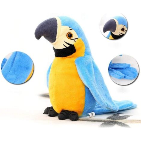 Sollbry Talking Macaw Parrot Repeat What You Say Plush Toy