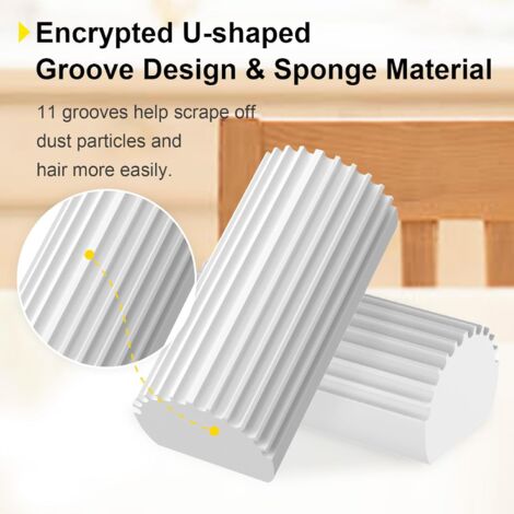 Sollbry x Wet Cleaning Sponge, Sponge Cleaning Brush, Duster for Cleaning Blinds, Glass, Baseboards, Vents, Balustrades, Mirrors, Window Track Grooves and Faucets (Grey)