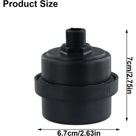 Sollbry Pack Air Filter Compressor Muffler Replacement Parts, Black Air Compressor Filter Noise Reducing for Oil-Free Compressors (13mm)