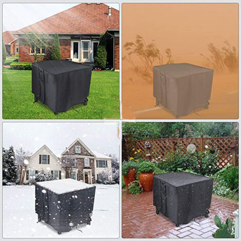 Sollbry Gas Fire Pit Cover, 28 Inch Square Propane Fire Pit Cover, Waterproof Outdoor Fire Pit Cover - 28x28x25 Inch
