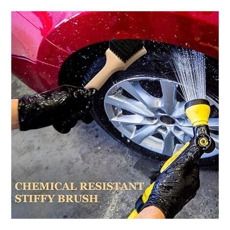 Sollbry Car Wash Brush,Car Wheel Brush Tool Car Wheel Tire Rim Scrub Cleaning Brush Car Wheel Cleaning Brush Car Rim Cleaning Brush