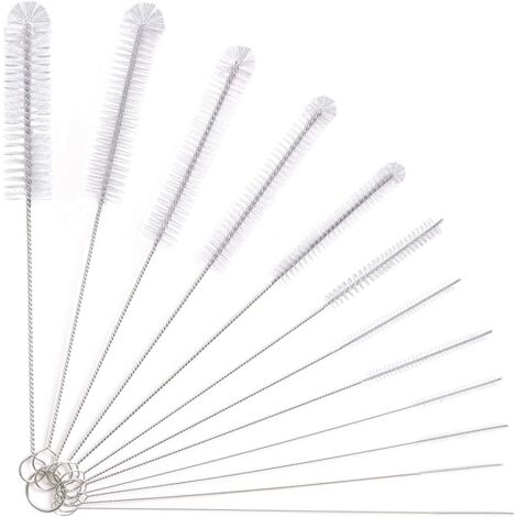 Sollbry 12Pcs Tube Cleaning Brush, Cleaning Brush, Tube Cleaning Brush for Glass Bottle Baby Bottle Kettle Keyboard, Pipe Cleaning Brushes, Bottle Cleaning Brush