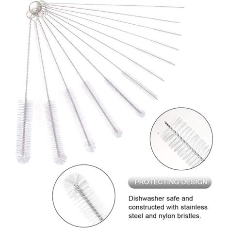 Sollbry 12Pcs Tube Cleaning Brush, Cleaning Brush, Tube Cleaning Brush for Glass Bottle Baby Bottle Kettle Keyboard, Pipe Cleaning Brushes, Bottle Cleaning Brush