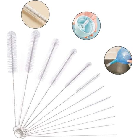Sollbry 12Pcs Tube Cleaning Brush, Cleaning Brush, Tube Cleaning Brush for Glass Bottle Baby Bottle Kettle Keyboard, Pipe Cleaning Brushes, Bottle Cleaning Brush