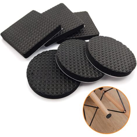 Sollbry 60 Pieces Non-Slip Floor Protectors, Self-Adhesive Furniture Feet Pads Protectors, Protective Pads for Wooden Floors, Table Legs, Chair