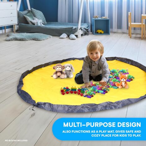 Sollbry Toy Storage Basket and Play Mat Lego Storage Bag with