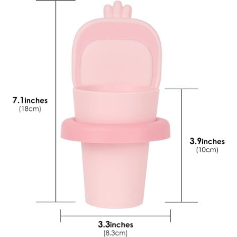 Sollbry Wall Mounted Toothbrush and Toothpaste Holder for Bathroom, Toothbrush and Toothpaste Holder for Bathroom - Accessories Organizer and Anti-fall Cup (Pink)