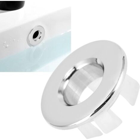 Litoexpe 3-Pack Sink Overflow Cover Rings - Solid Brass Vessel Sink Insert Caps, Silver (22-25mm) - View #4