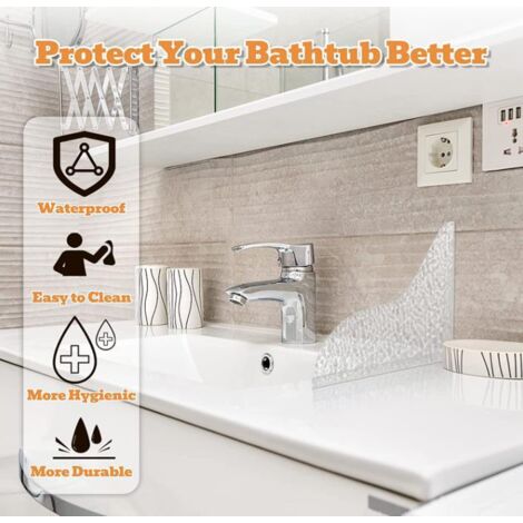 2 Pcs Bathroom Shower Splash Guard For Tub, Bathtub Water Guards, Shower Water Guard For Bathtub Shower Guards Removable, Bathtub Water Splash Guards Corner Guards To Keep Water In Shower Bath