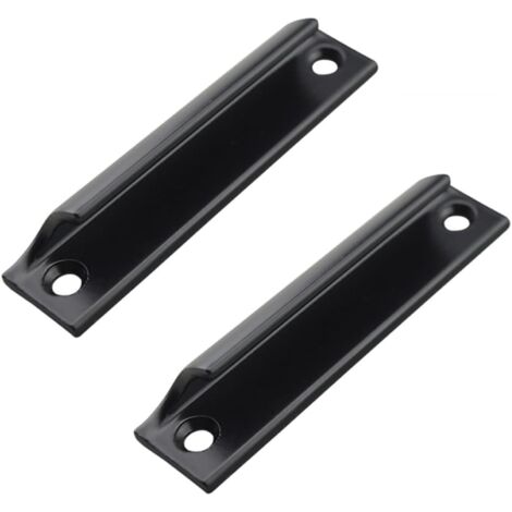Sollbry 2Pcs Aluminum Alloy Handle,Door Handle,Interior Door Handle,Balcony Door Handle,Exterior Door Handle,For Windows,Furniture Hardware With 4 Screws（Black）