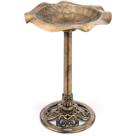 Resin Leaf Bird Bath - Bronze