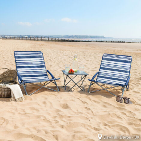 Sisken Low Folding Beach Chair