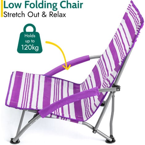 Sisken Low Folding Beach Chair
