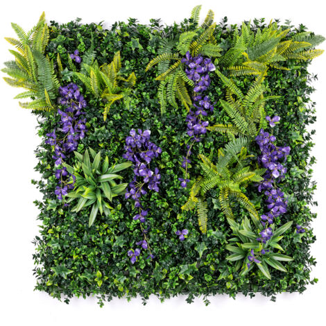 Artificial Wisteria Living Wall Panels - Purple 1 Pack
