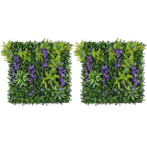 Artificial Wisteria Living Wall Panels - Purple 2 Pack