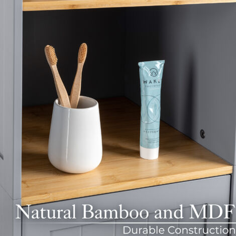 Lustleigh Grey Tallboy Bathroom Cabinet