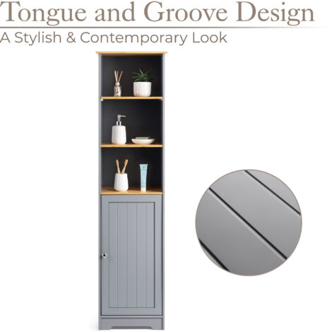 Lustleigh Grey Tallboy Bathroom Cabinet