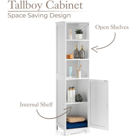 Clovelly White Tallboy Bathroom Cabinet