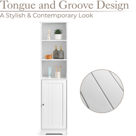 Clovelly White Tallboy Bathroom Cabinet