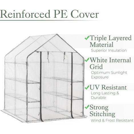 Extra Large Walk In Greenhouse (8 Shelves)