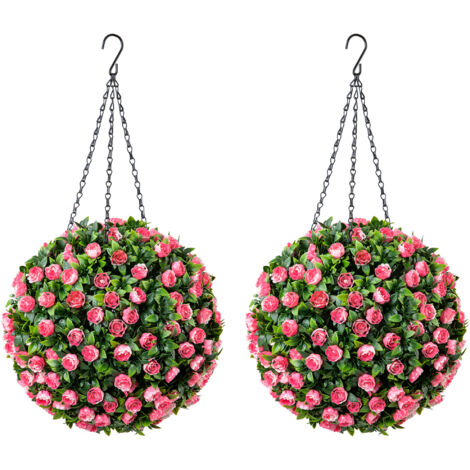 Artificial Rose Topiary Balls (Pack of 2)
