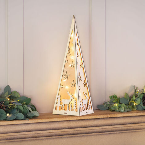 Nordic Wooden Christmas Pyramid Lantern