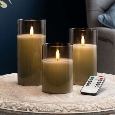 Glass Flickering LED Candles With Remote Control