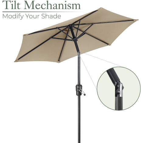 2m Crank and Tilt Parasol - Taupe