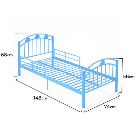 Blue Metal Toddler Bed Frame