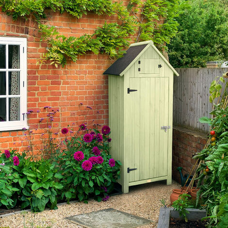 Narrow Garden Shed - Sage Green